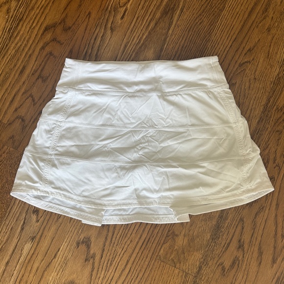 Lululemon white pace rival mid-rise tennis skirt